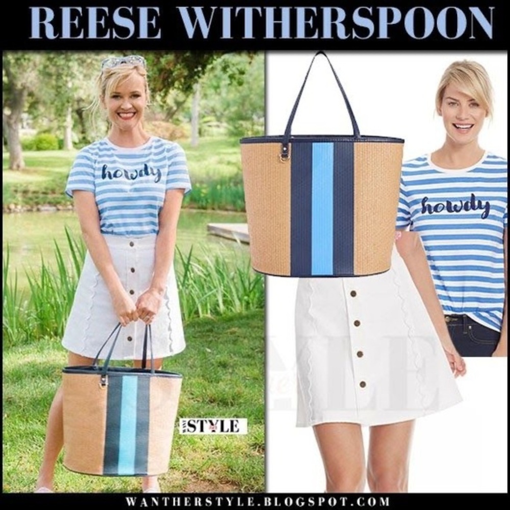 Draper James Stripe Straw Tote celebrity’s favorite